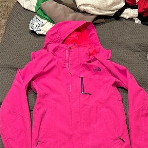 The North Face Hot Pink Waterproof Hooded Jacket